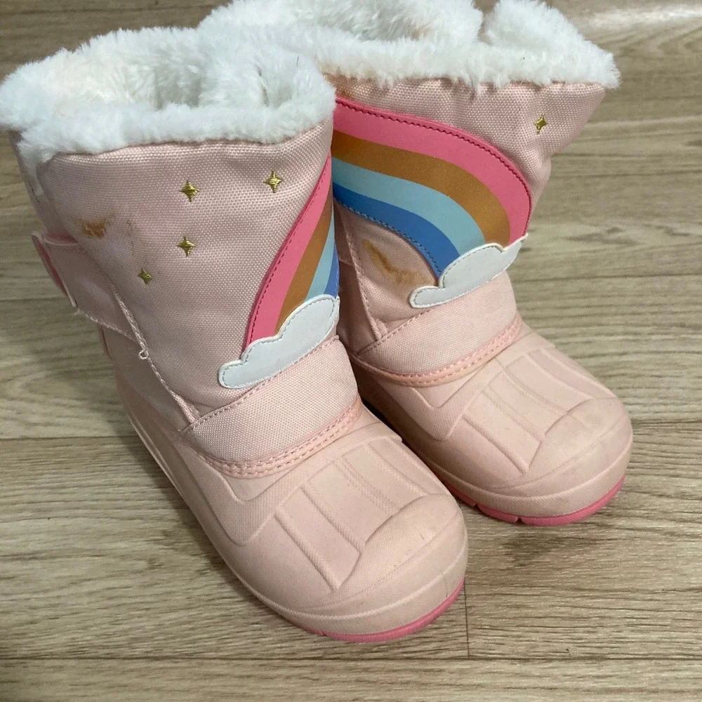 Target Rainbow Snow Boots Toddler Size‎ 12 Pink  Thermolite Stars